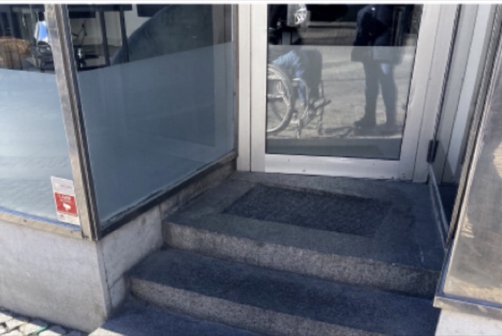 Steps at the entrance of a shop